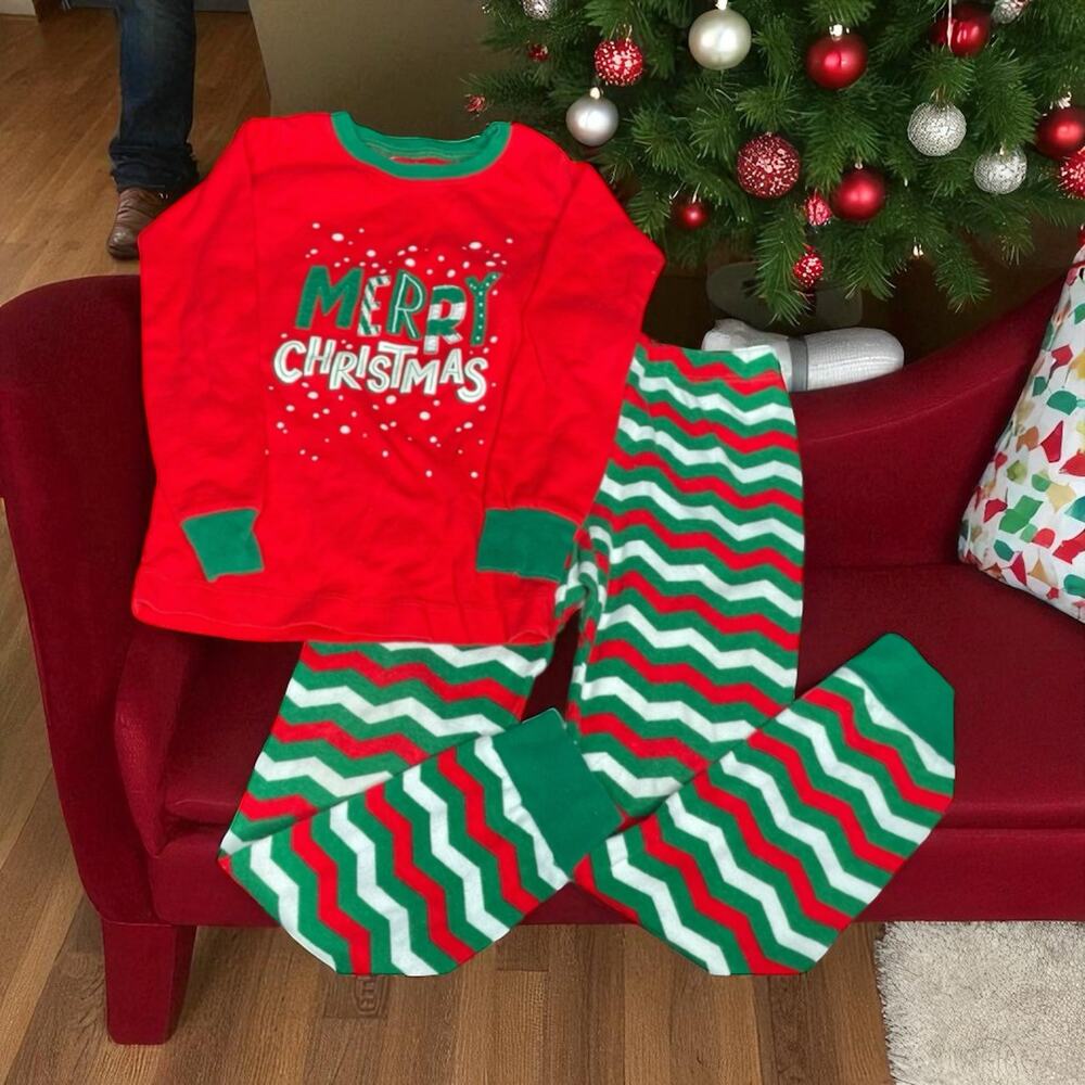 Little Blue House Kids 6 Merry Christmas Pajama Set PJs Lounge Stripe Sleepwear